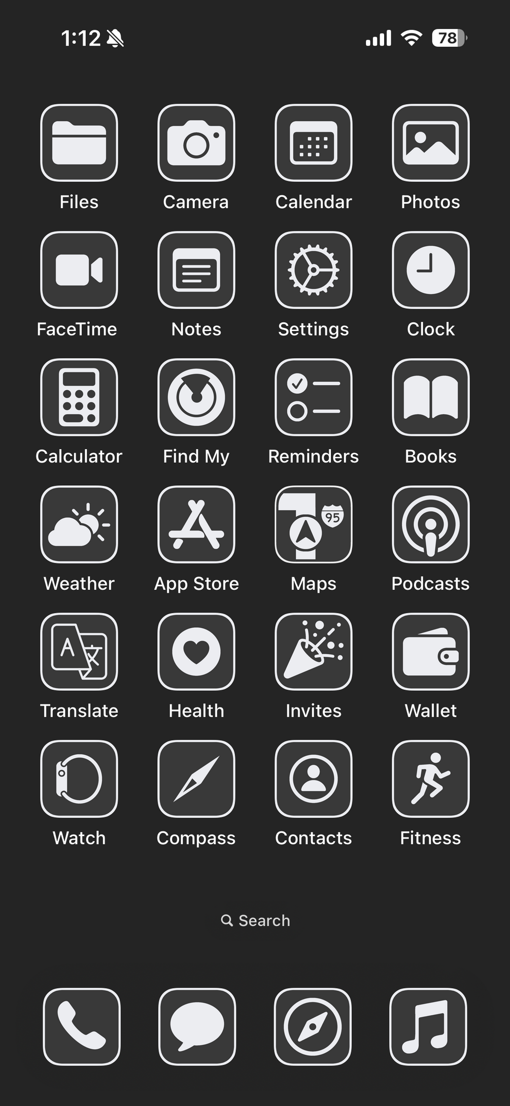 Charti icons dark mode